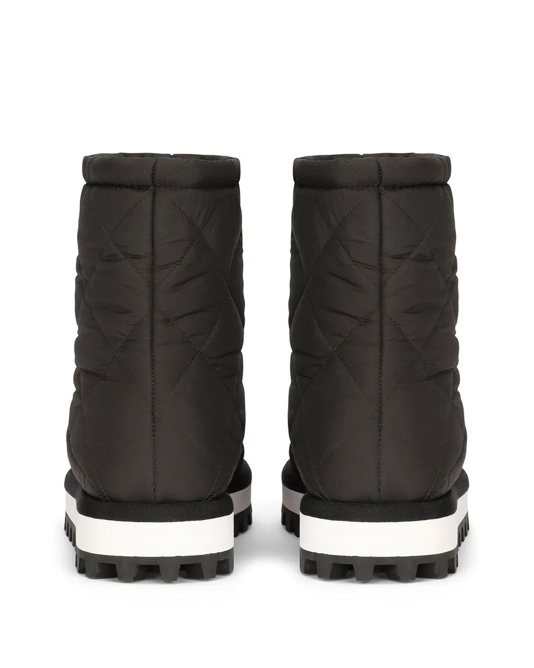 Dolce & Gabbana Black Quilted Snow Boots