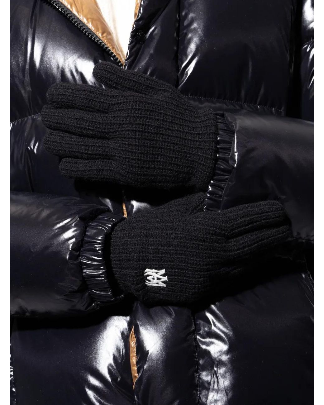 Amiri Black Logo-Embroidered Gloves for men