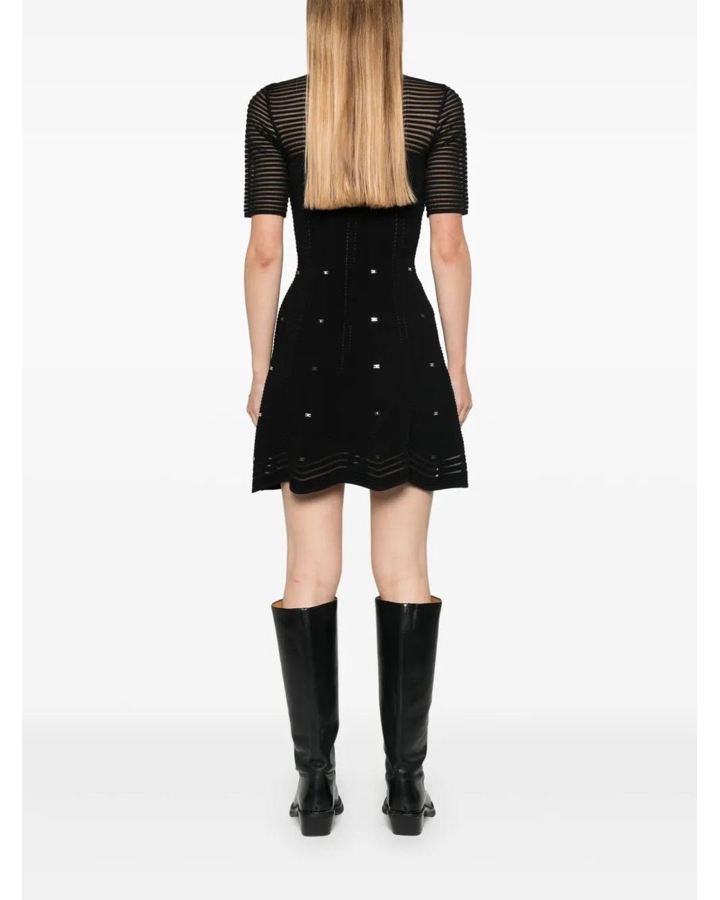 Elisabetta Franchi Black Elegant Dress For Fall 2024