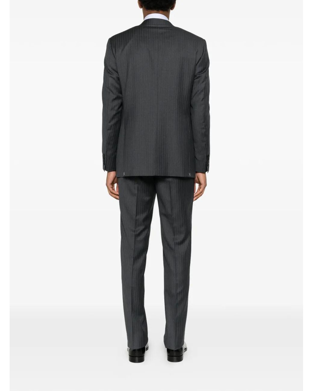 Canali Gray Costume À Fines Rayures for men