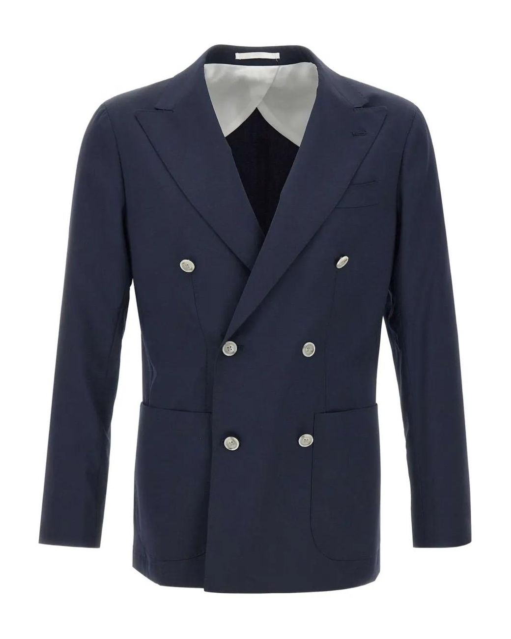Barba Napoli Blue Wool Blazer for men