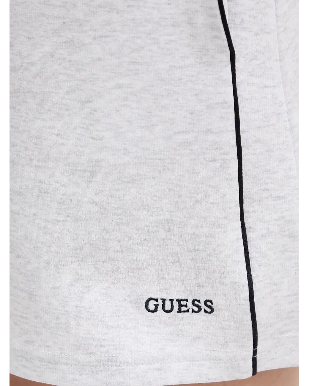 Guess Gray Logo-Embroidered Piped Mini Skirt