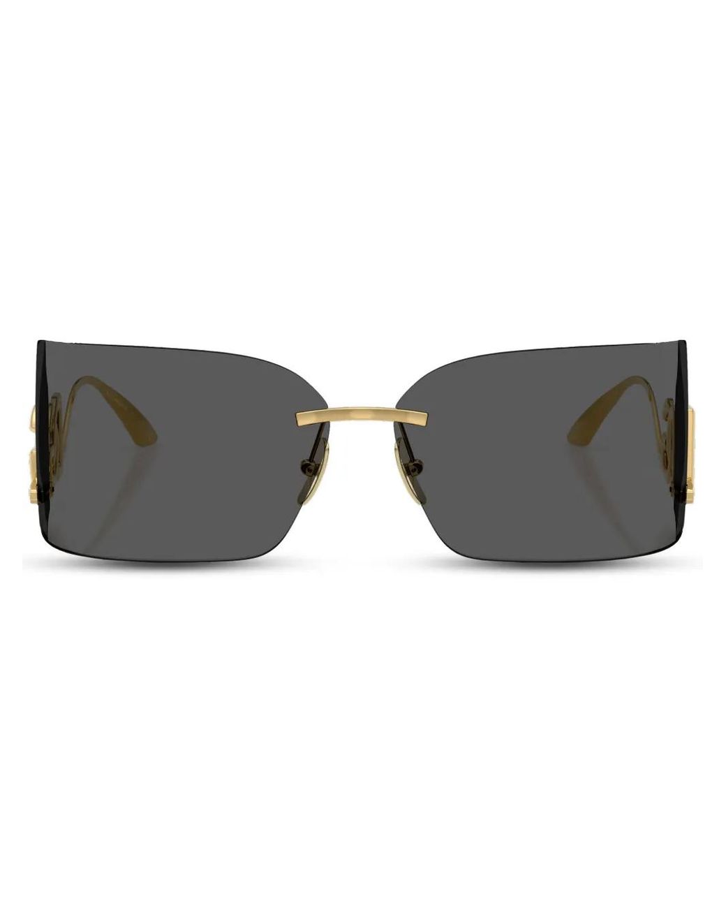 Dolce & Gabbana Gray Logo-Plaque Sunglasses