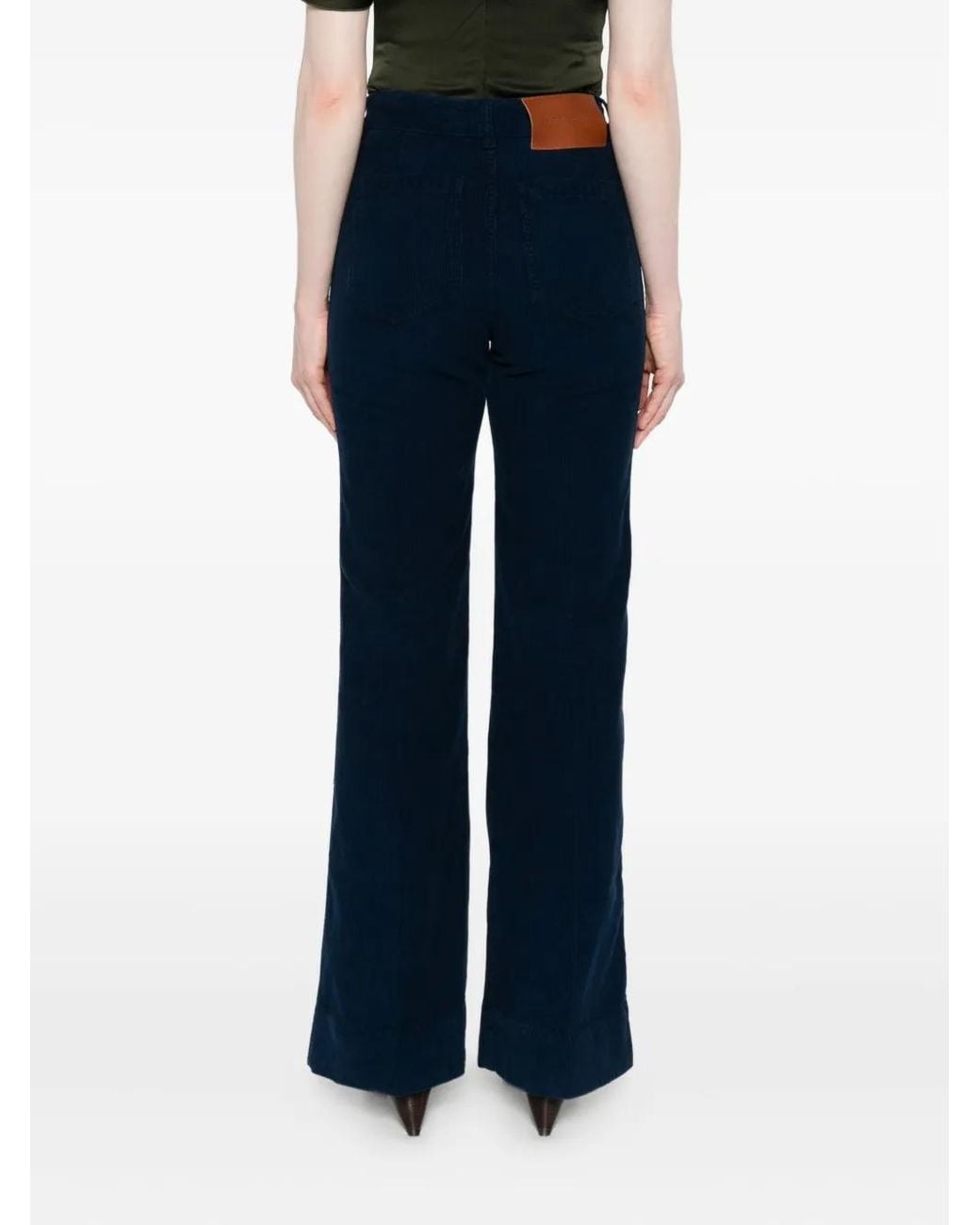 Victoria Beckham Blue Corduroy Trousers