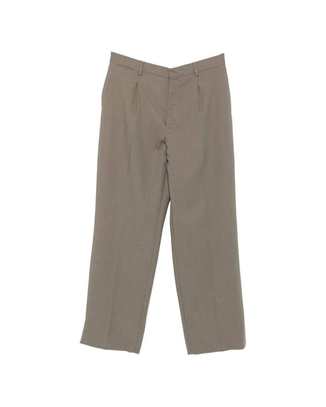 Second/Layer Gray Tio Pleated Straight-Leg Trousers for men