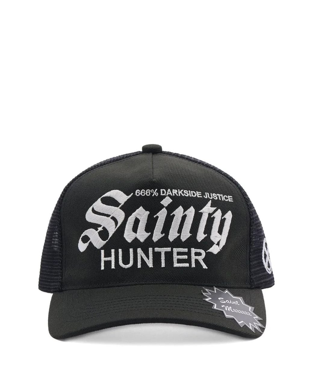 SAINT Mxxxxxx Black Embroidered Mesh Cap for men