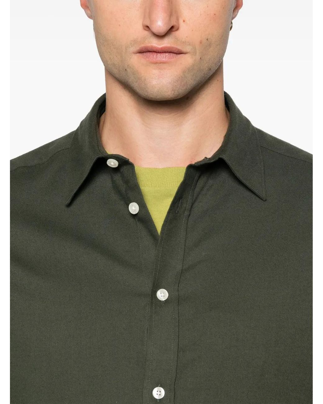 J.Lindeberg Green Flannel Shirt for men