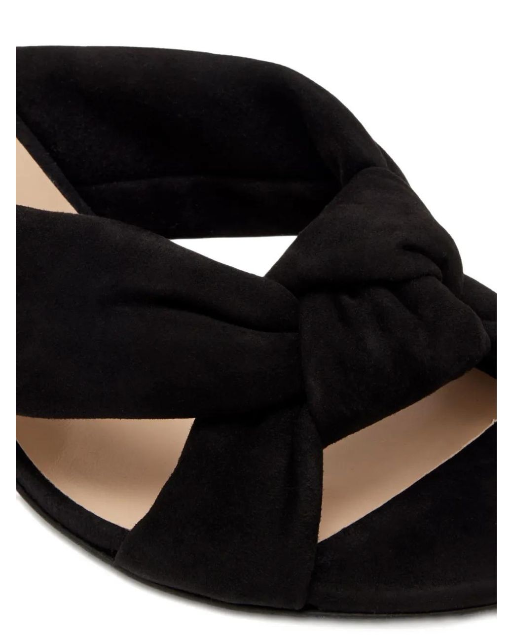 Stuart Weitzman Black Knotted-Upper Heeled Sandals