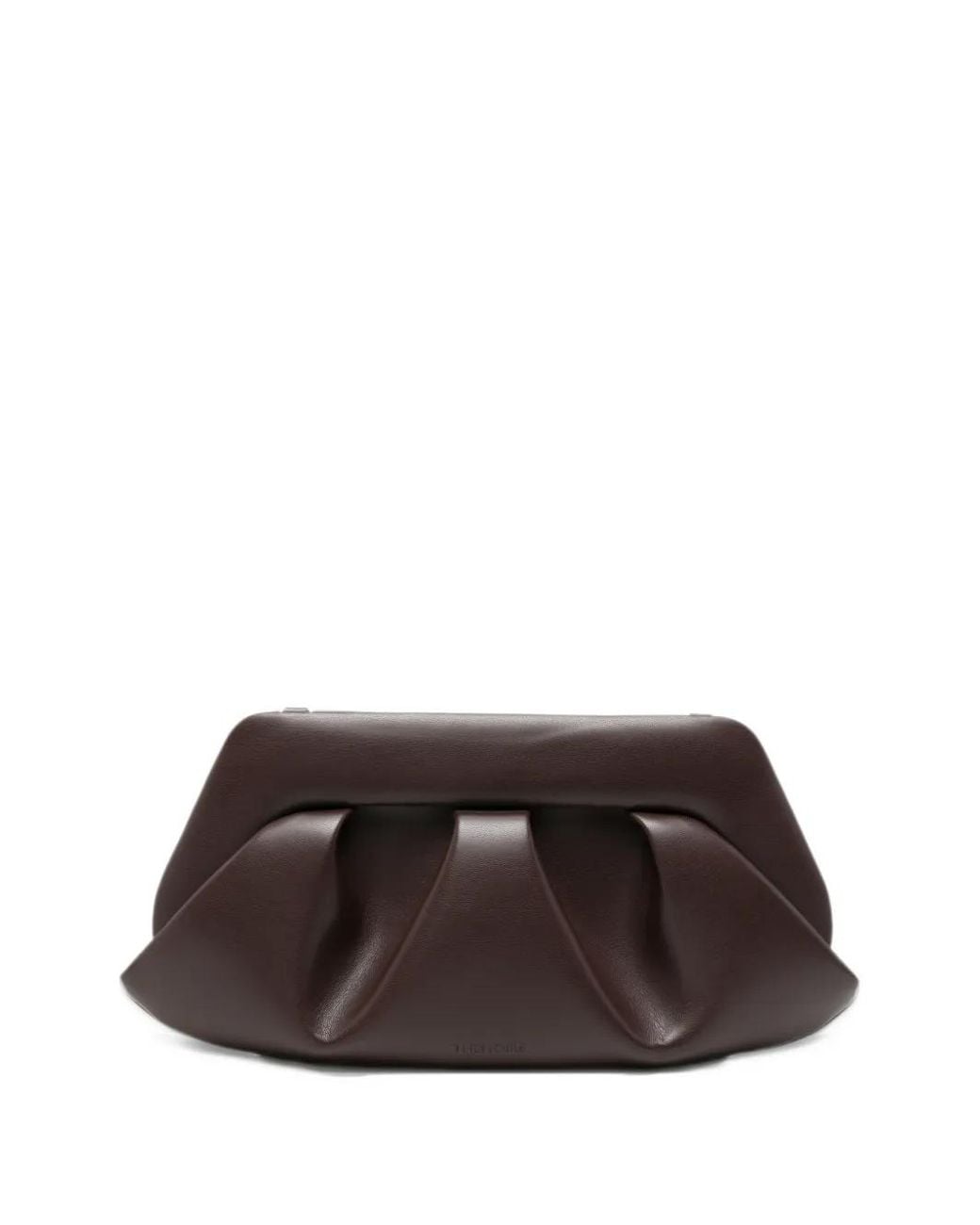 THEMOIRÈ Brown Bios Ruched Clutch Bag