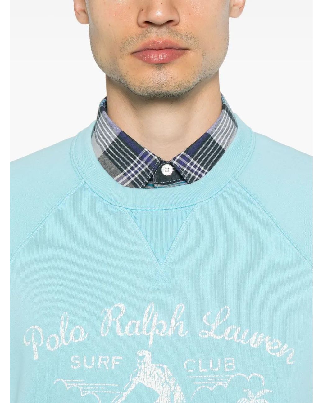 Polo Ralph Lauren Blue Graphic-Print Sweatshirt for men