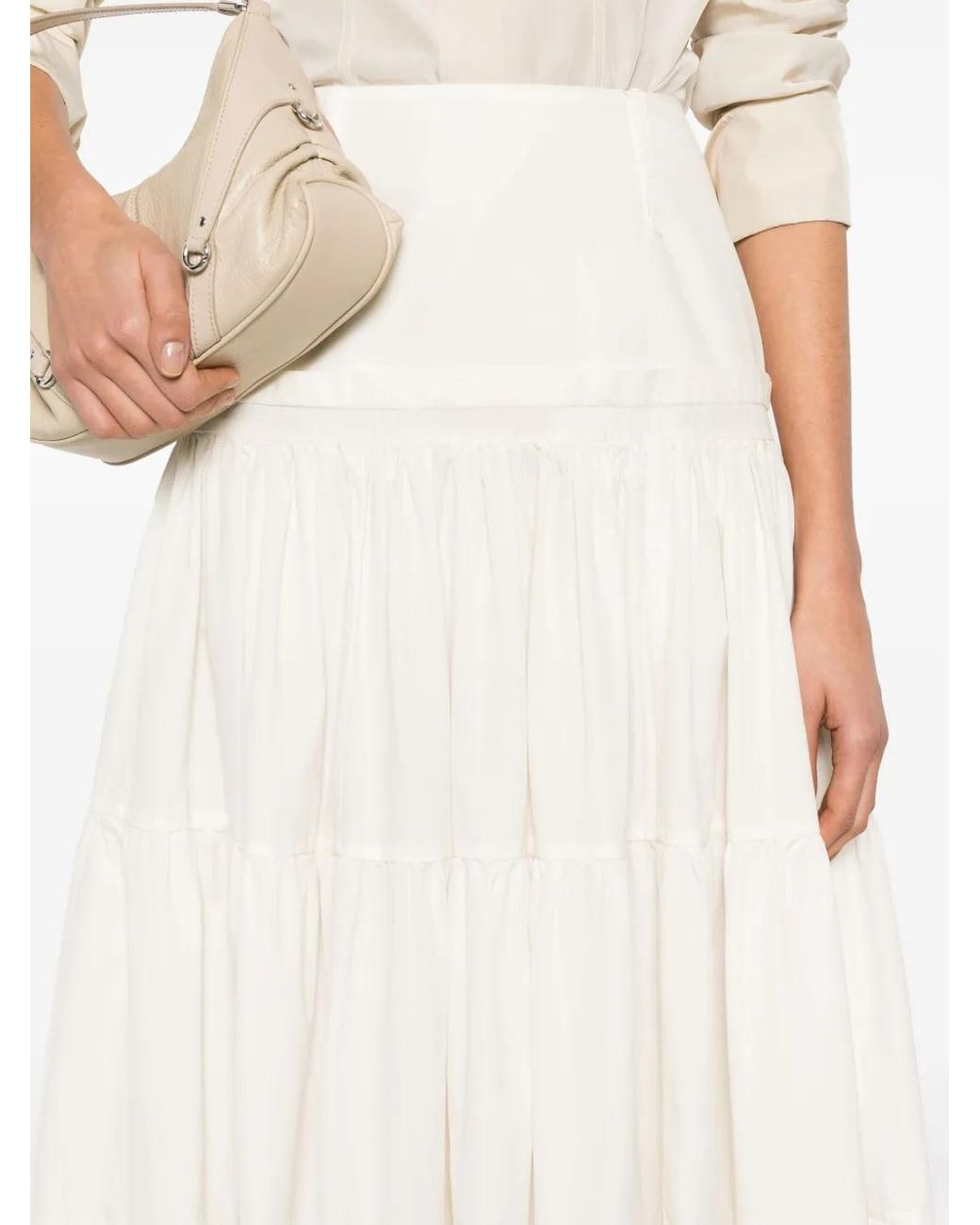 MM6 by Maison Margiela White Cotton Maxi Skirt