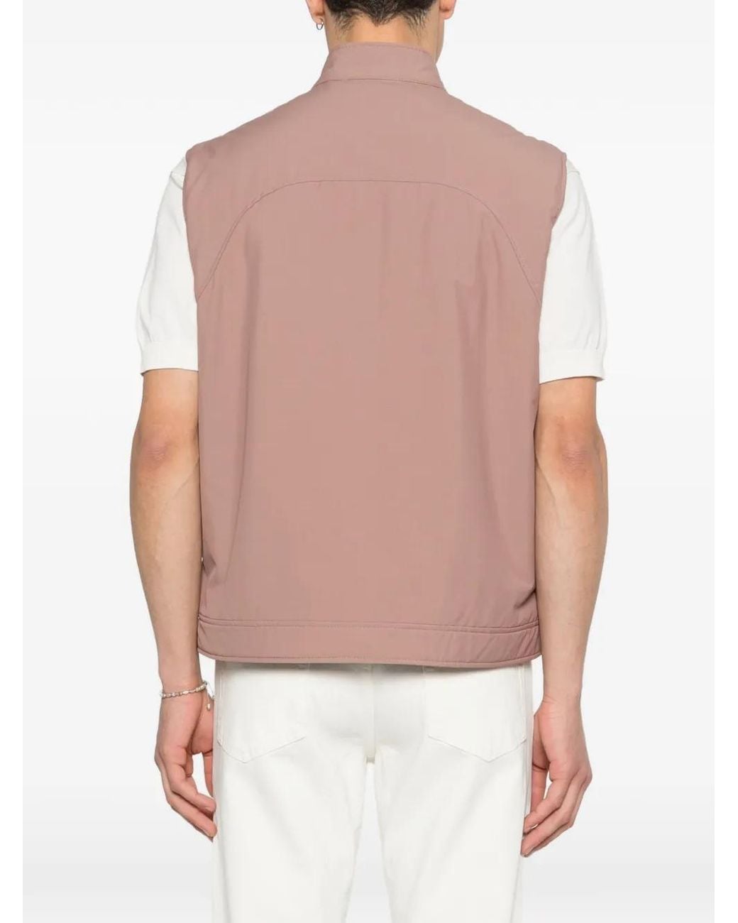 Eleventy Pink Zip Pocket Gilet for men