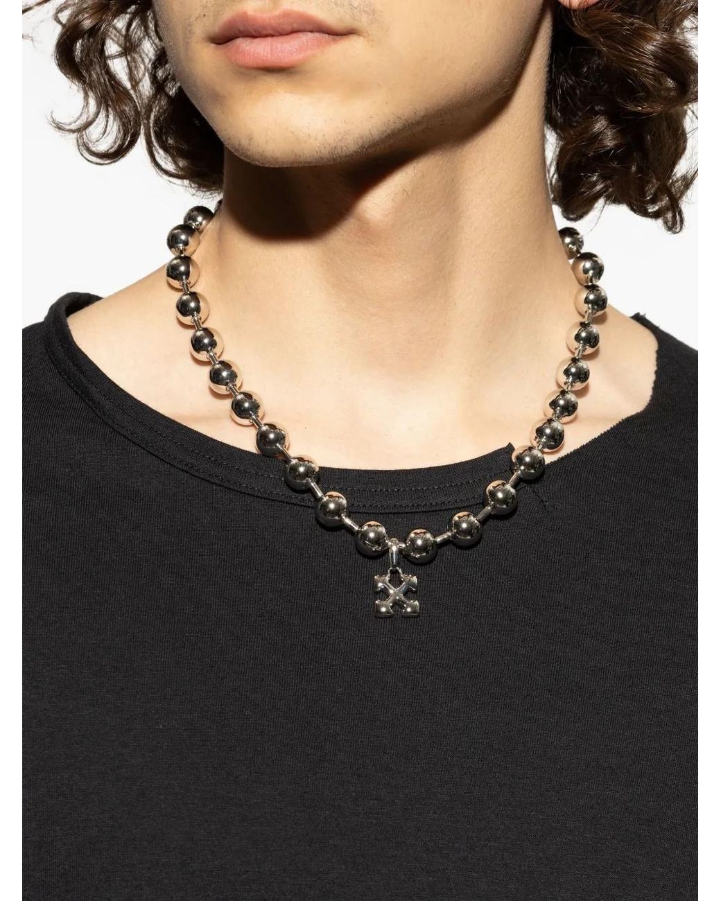 Off-White c/o Virgil Abloh Arrows-Pendant Ball-Chain Necklace in