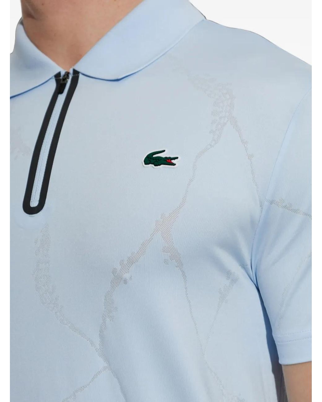 Lacoste Blue Logo-Patch Performance Polo Shirt for men