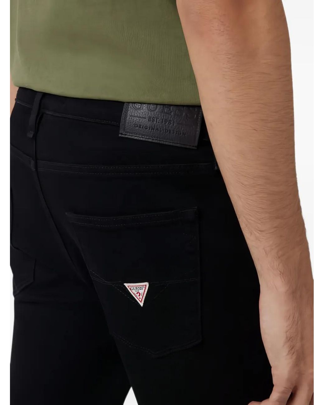 Jean Chris À Patch Logo Guess pour homme en coloris Blue