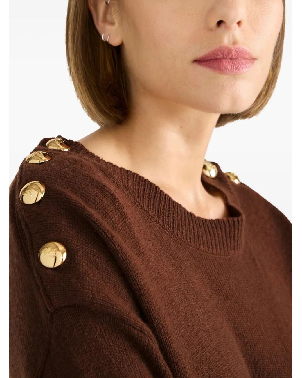 Cinq À Sept Brown Marla Buttoned Sweater