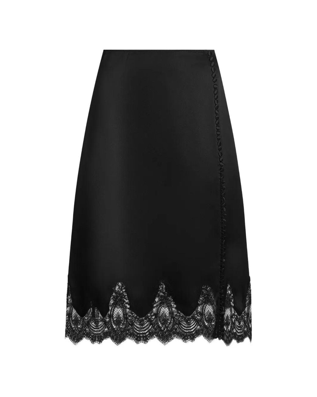 Dolce & Gabbana Black Jupe En Satin De Soie