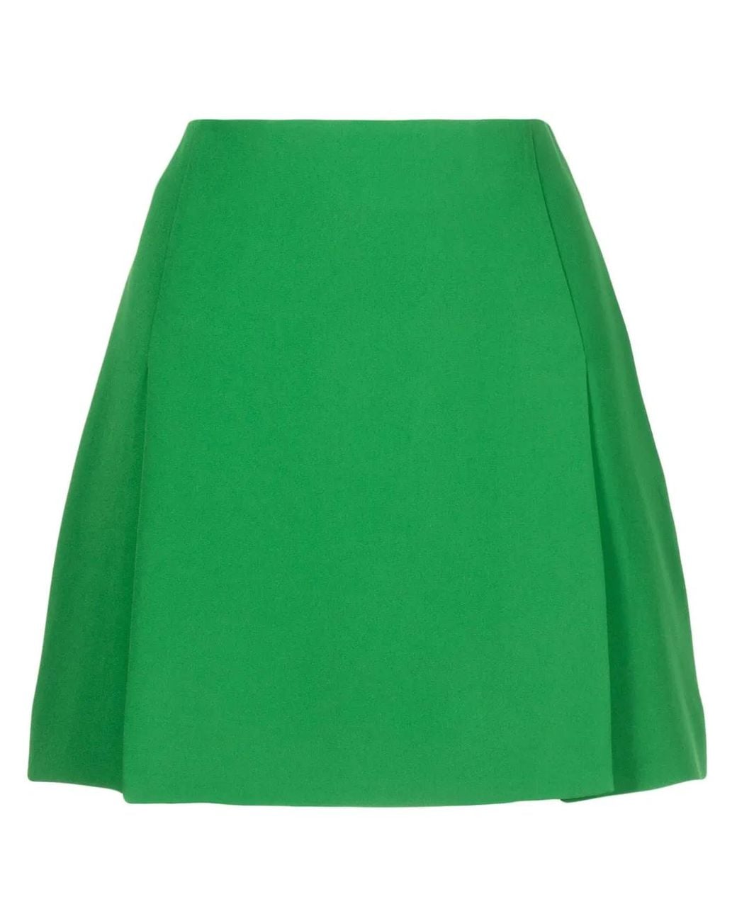 Elie Saab Green Slits Silk Mini Skirt