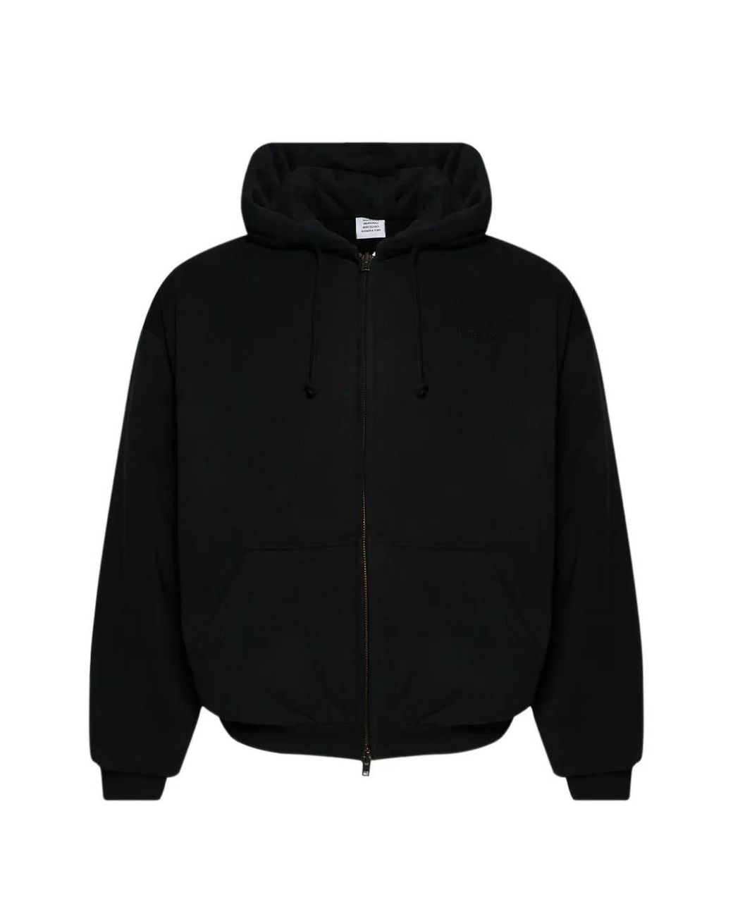 Vetements Black Puffed Zip-Up Hoodie for men
