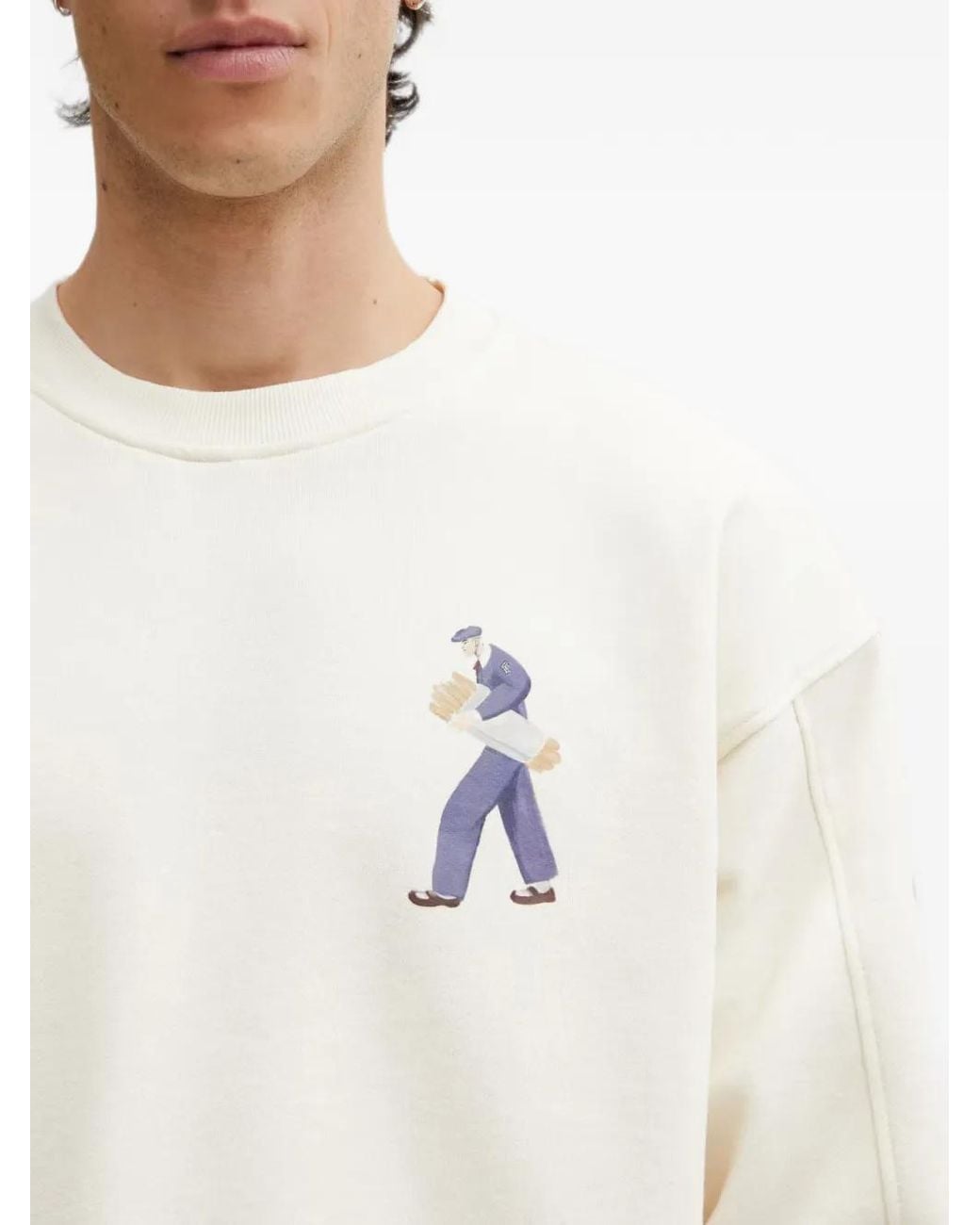 Filling Pieces White Bakery Graphic-Print Sweatshirt for men