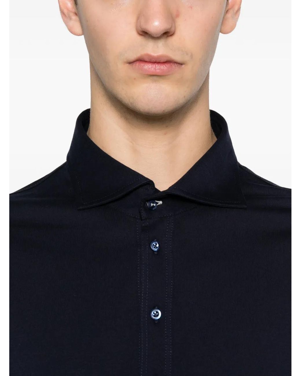 Brunello Cucinelli Black Short Sleeve Polo for men