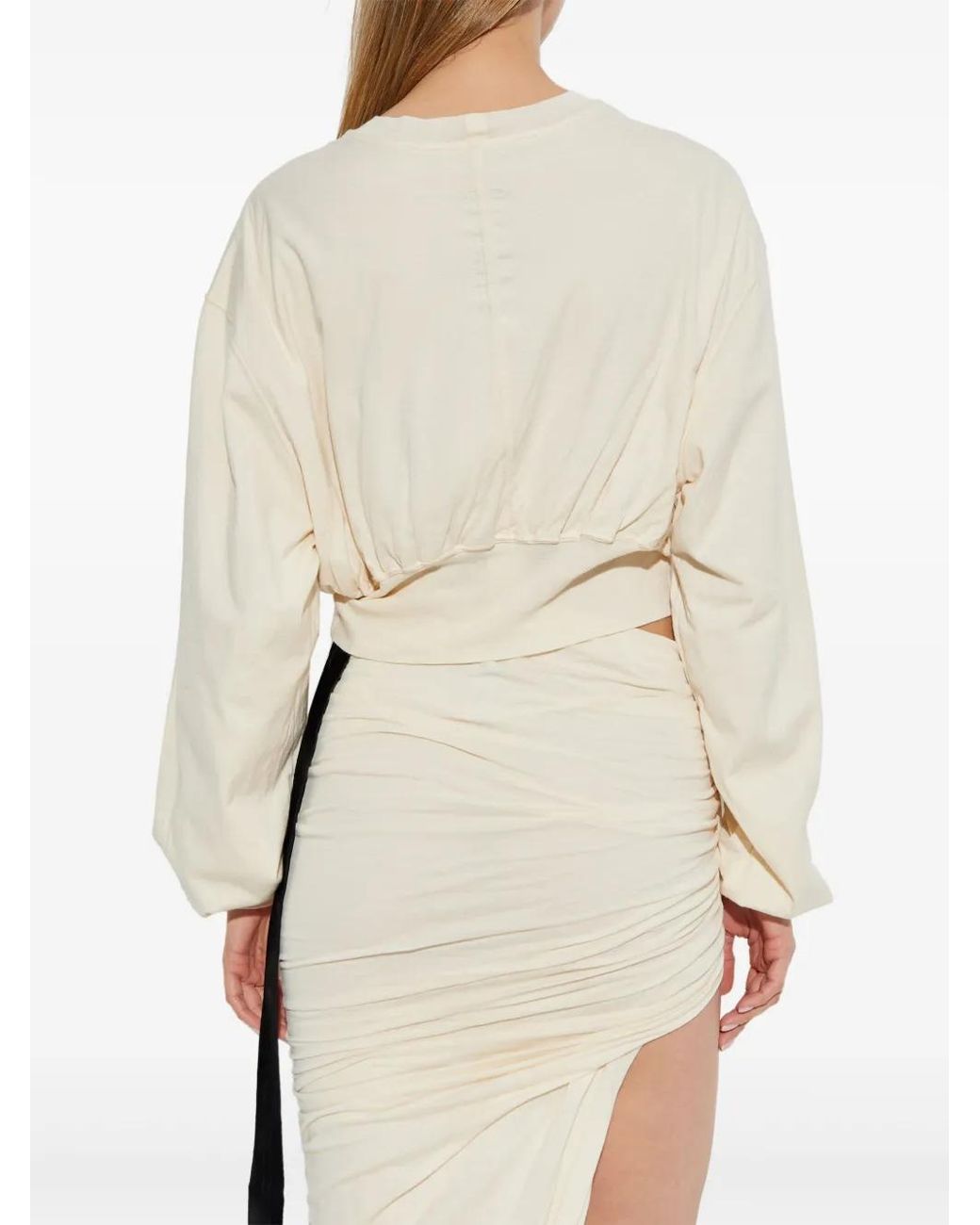 Rick Owens White Jersey Sweatshirt