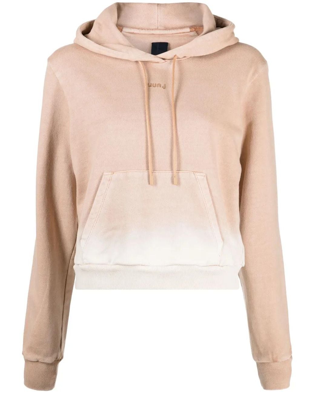 Juun.J Natural Logo-Embroidered Cotton Hoodie