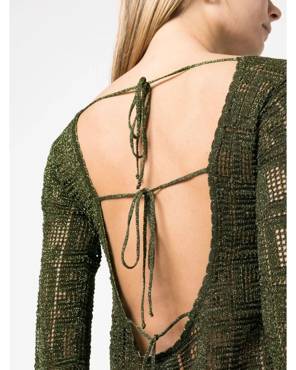 Gcds Green Short Dress With Monogram
