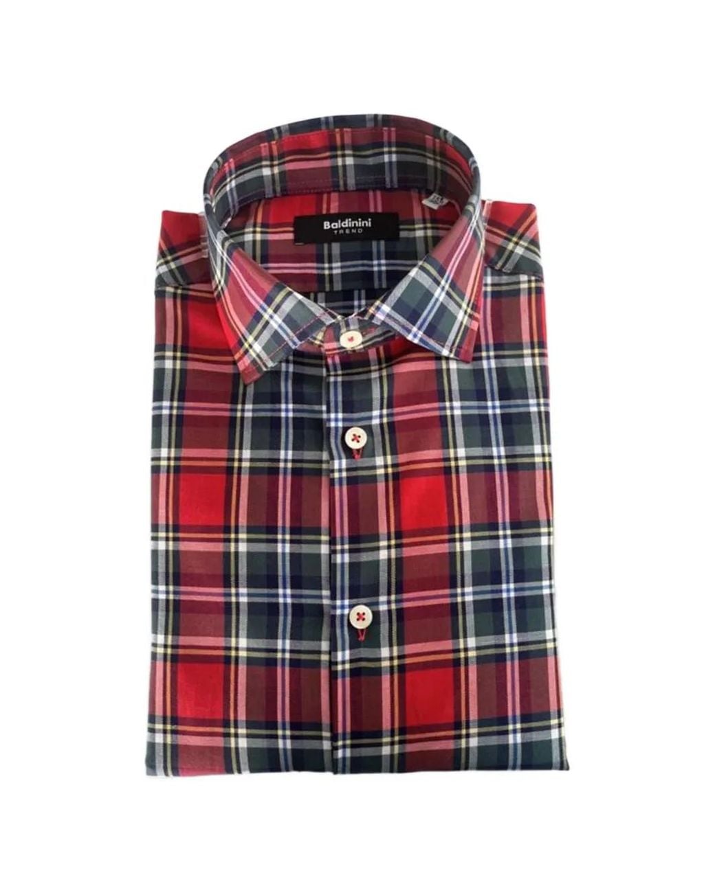 Baldinini Red Tartan-Check Shirt for men