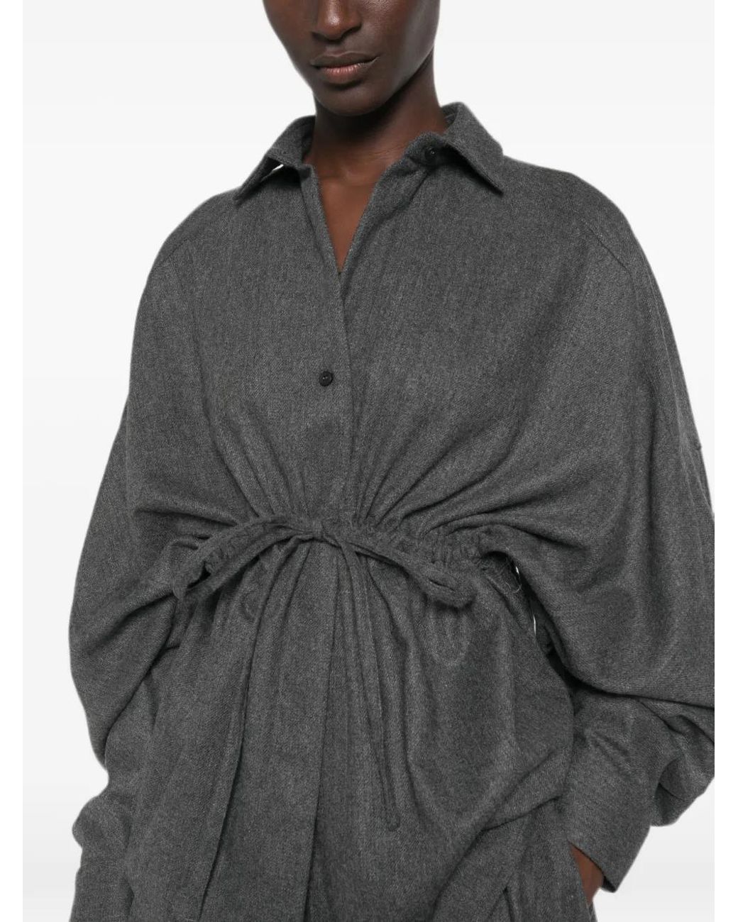 Thelatest Gray E-Dalida Drawstring-Waist Shirt
