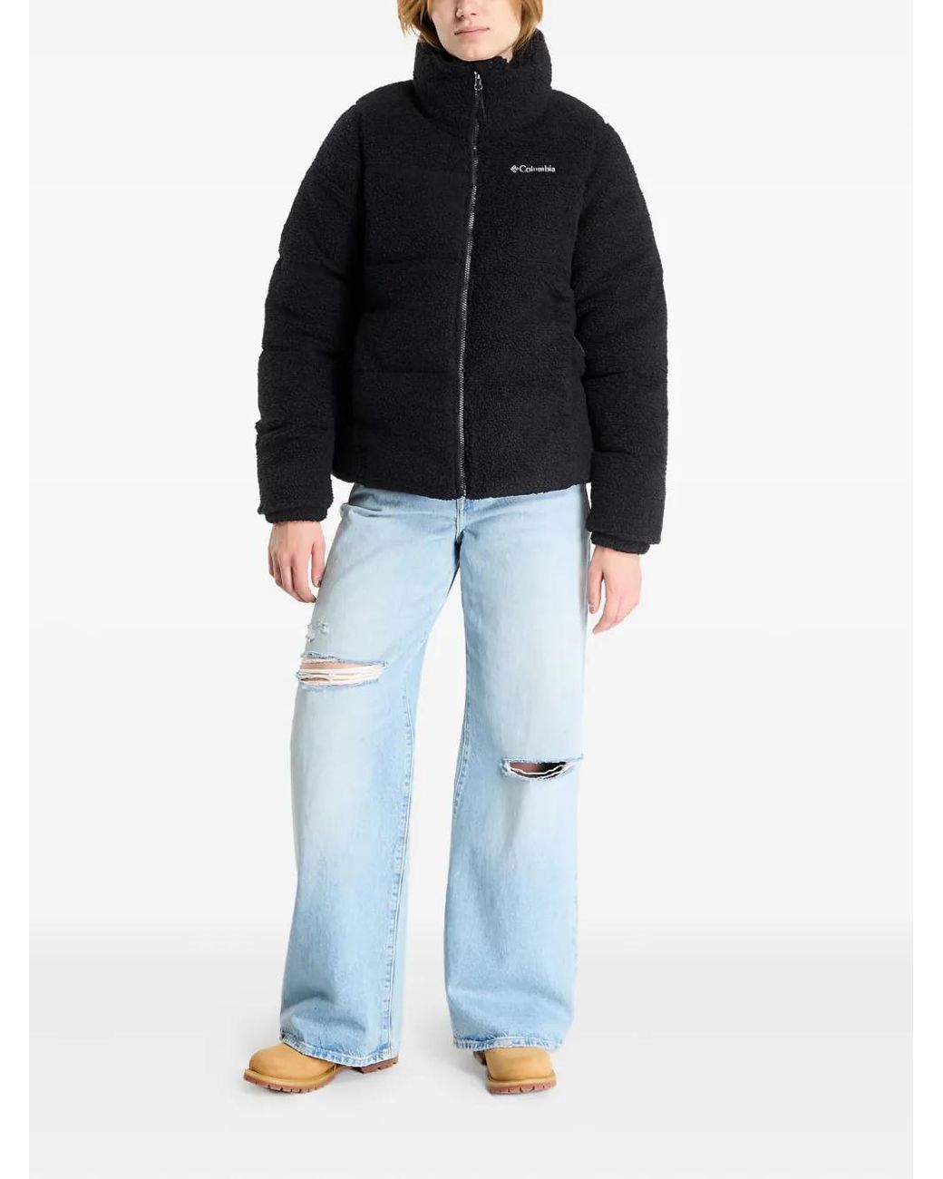 Columbia Black Sherpa-Effect Puffer Jacket