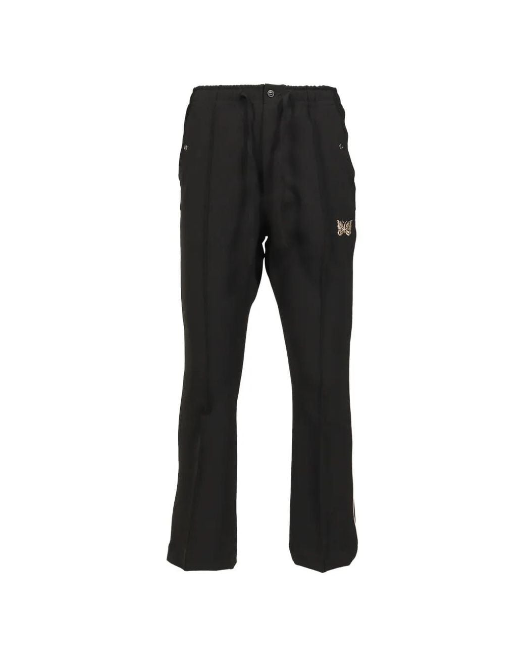 Needles Black Logo-Embroidered Track Pants for men