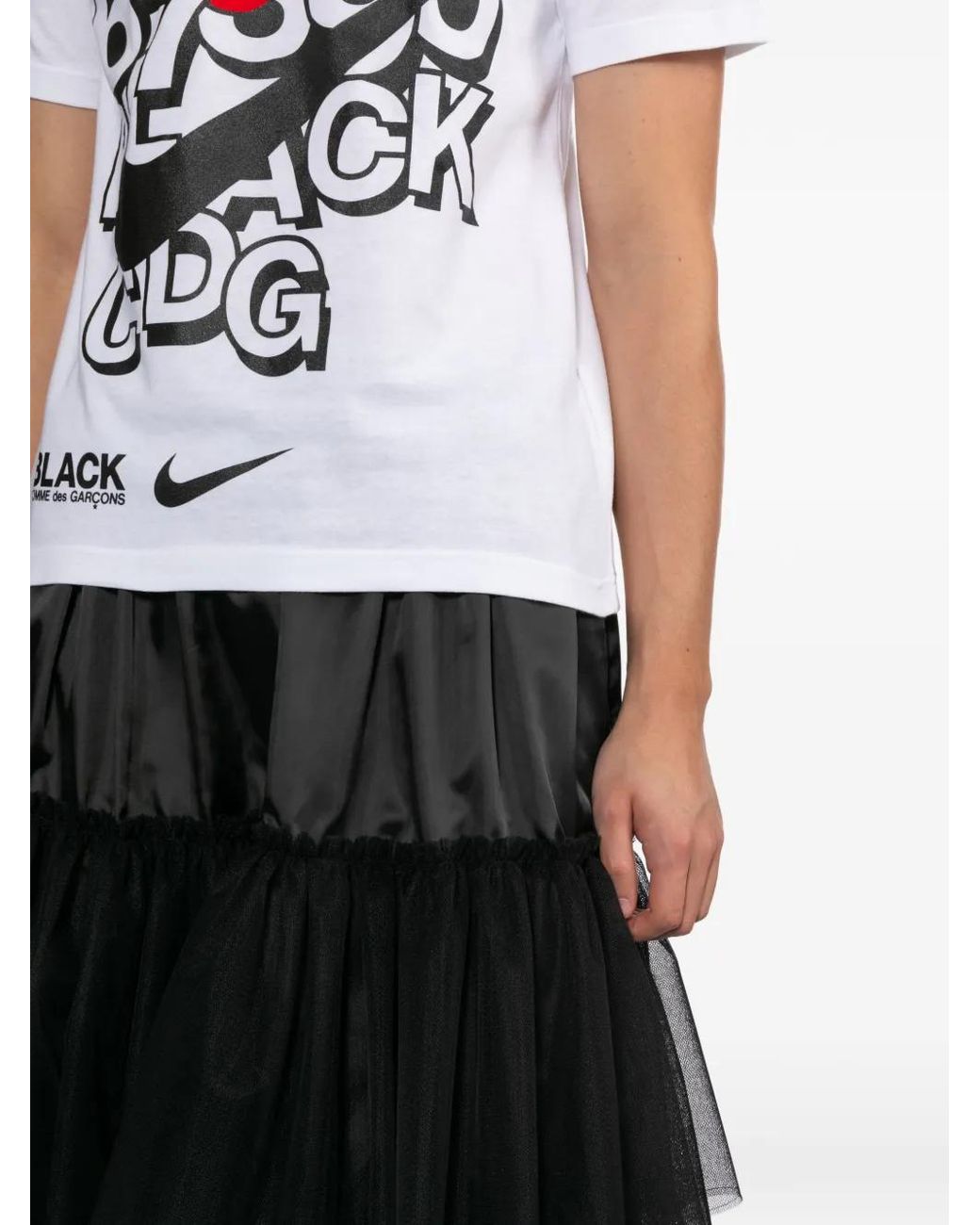 COMME DES GARÇON BLACK Black Tiered Midi Skirt
