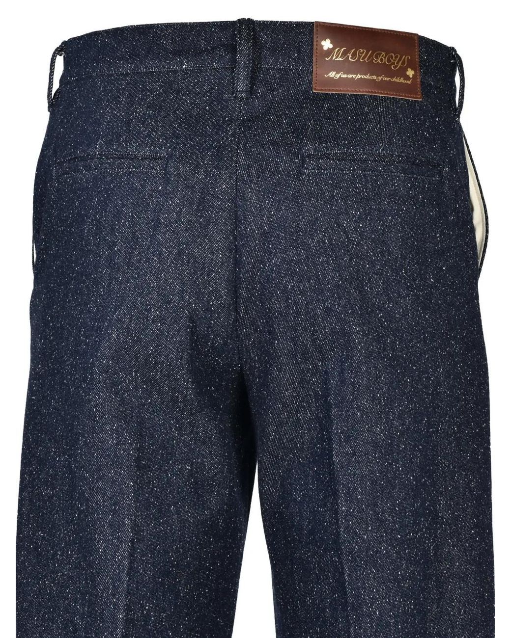 MASU Blue Nep-Bouclé Trousers for men