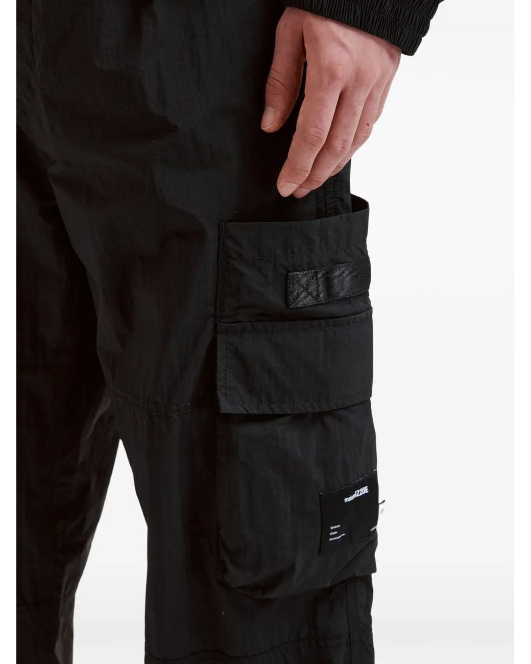 Izzue Black Cargo-Pocket Trousers for men
