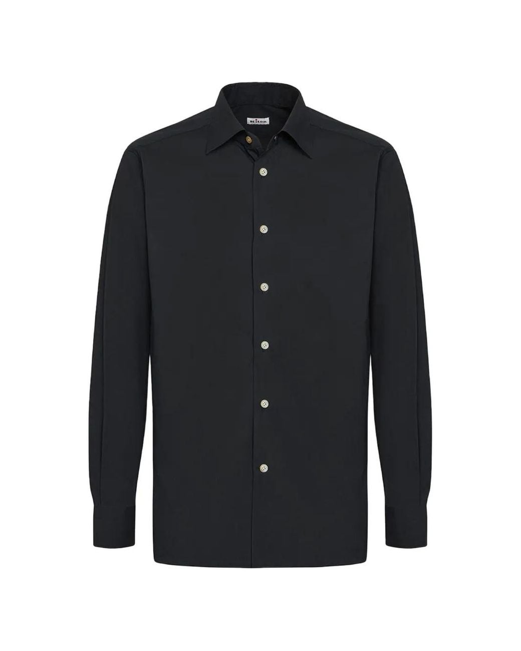 Camicia Con Bottoni di Kiton in Black da Uomo