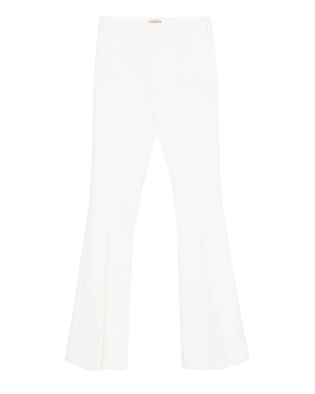 Blanca Vita White High-Waisted Trousers