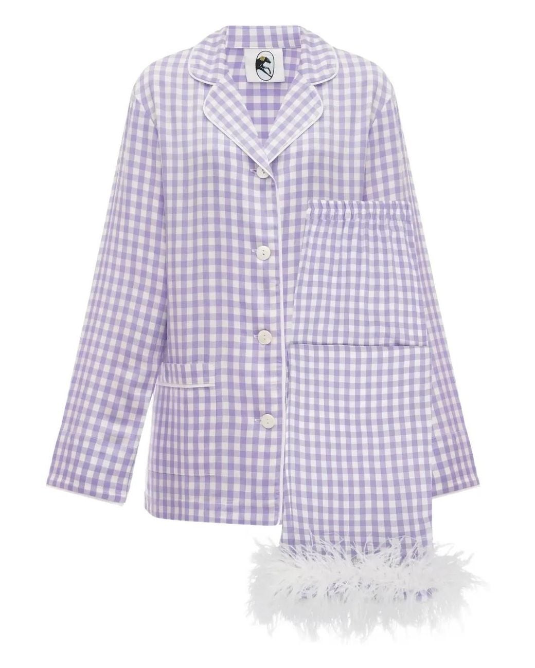 Pijama A Cuadros Gingham Sleeper de color Purple