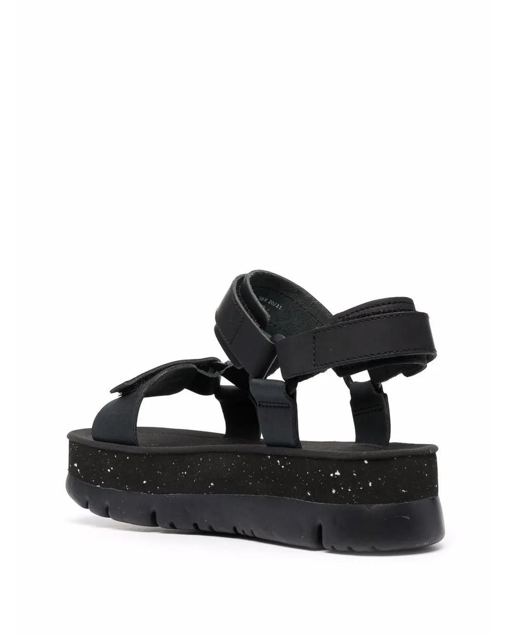 Camper Black Oruga Up Platform Sandals