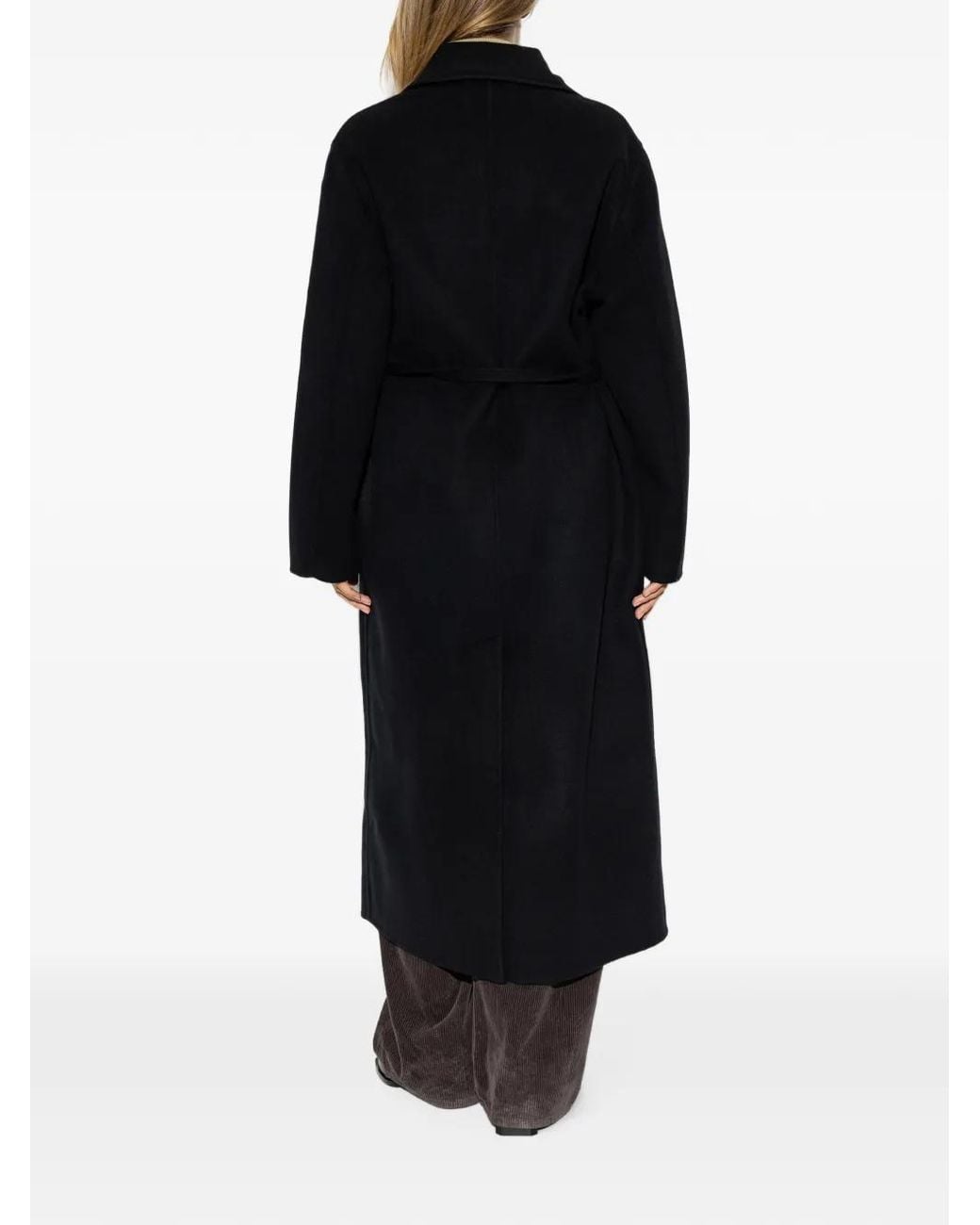 Studio Nicholson Black Mori Belted Wool Coat