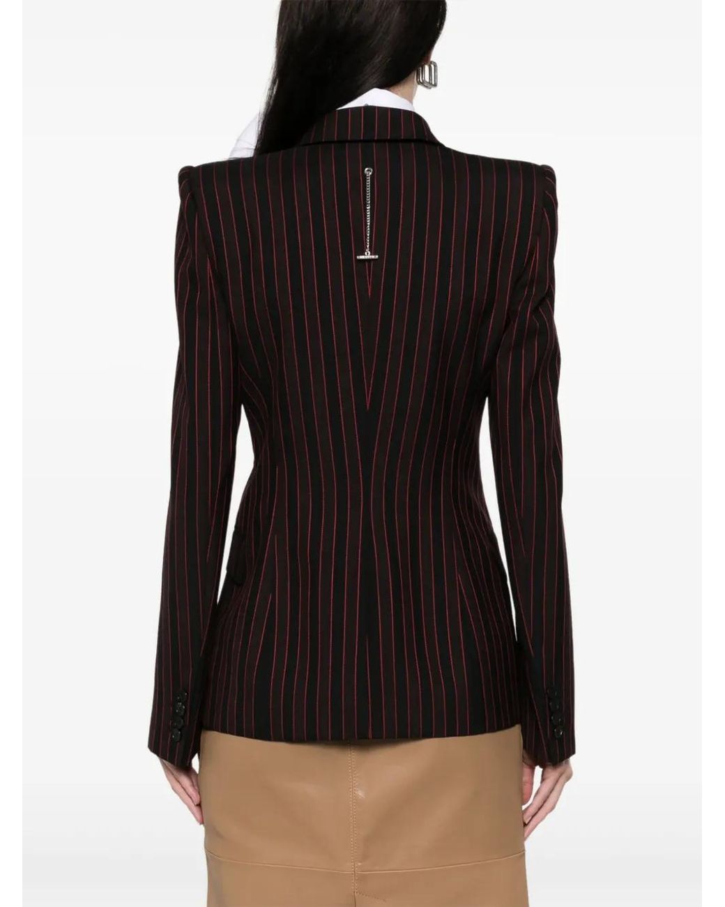 McQueen Black Pinstriped Blazer