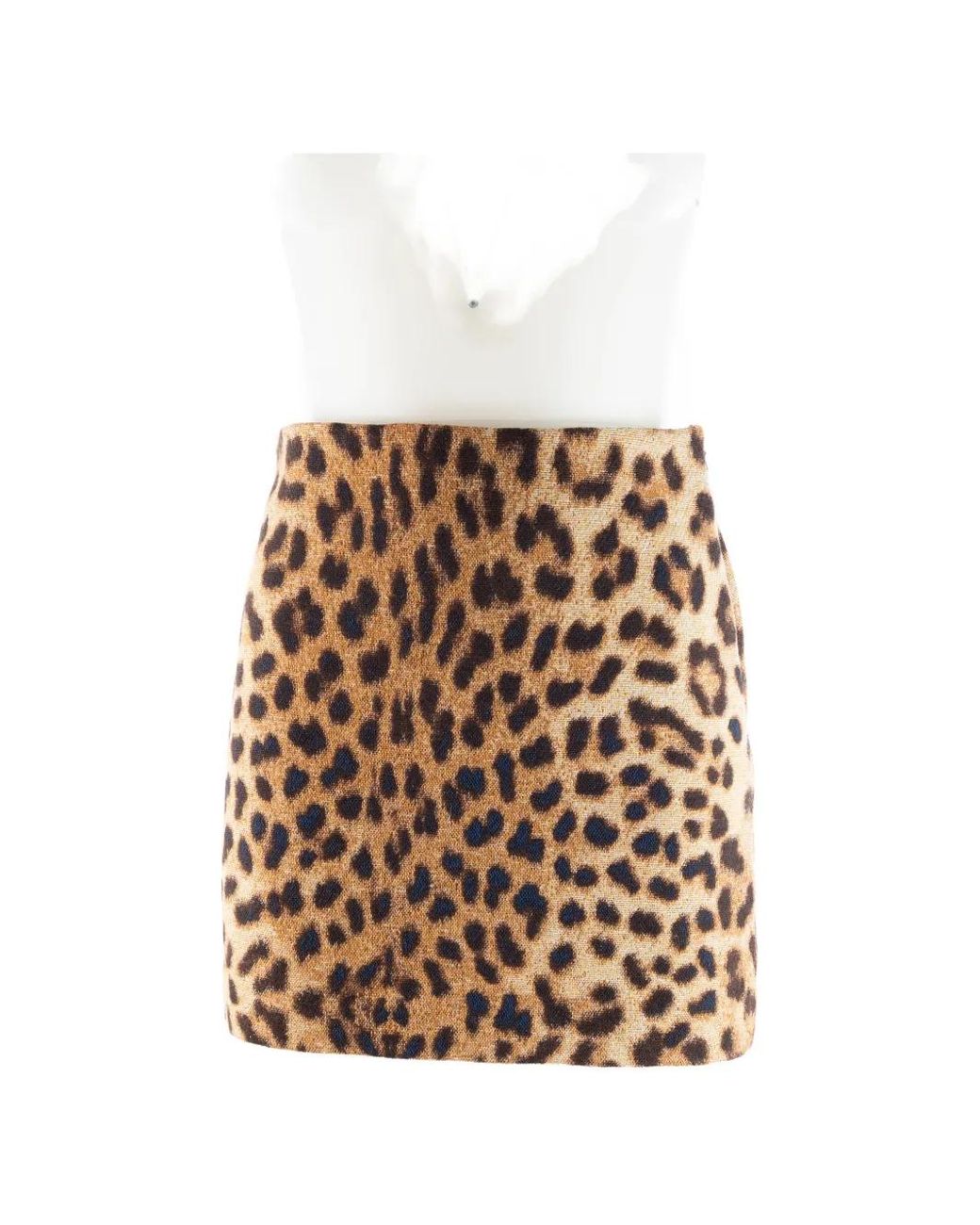 Federica Bonifaci Natural Leopard-Print Mini Skirt