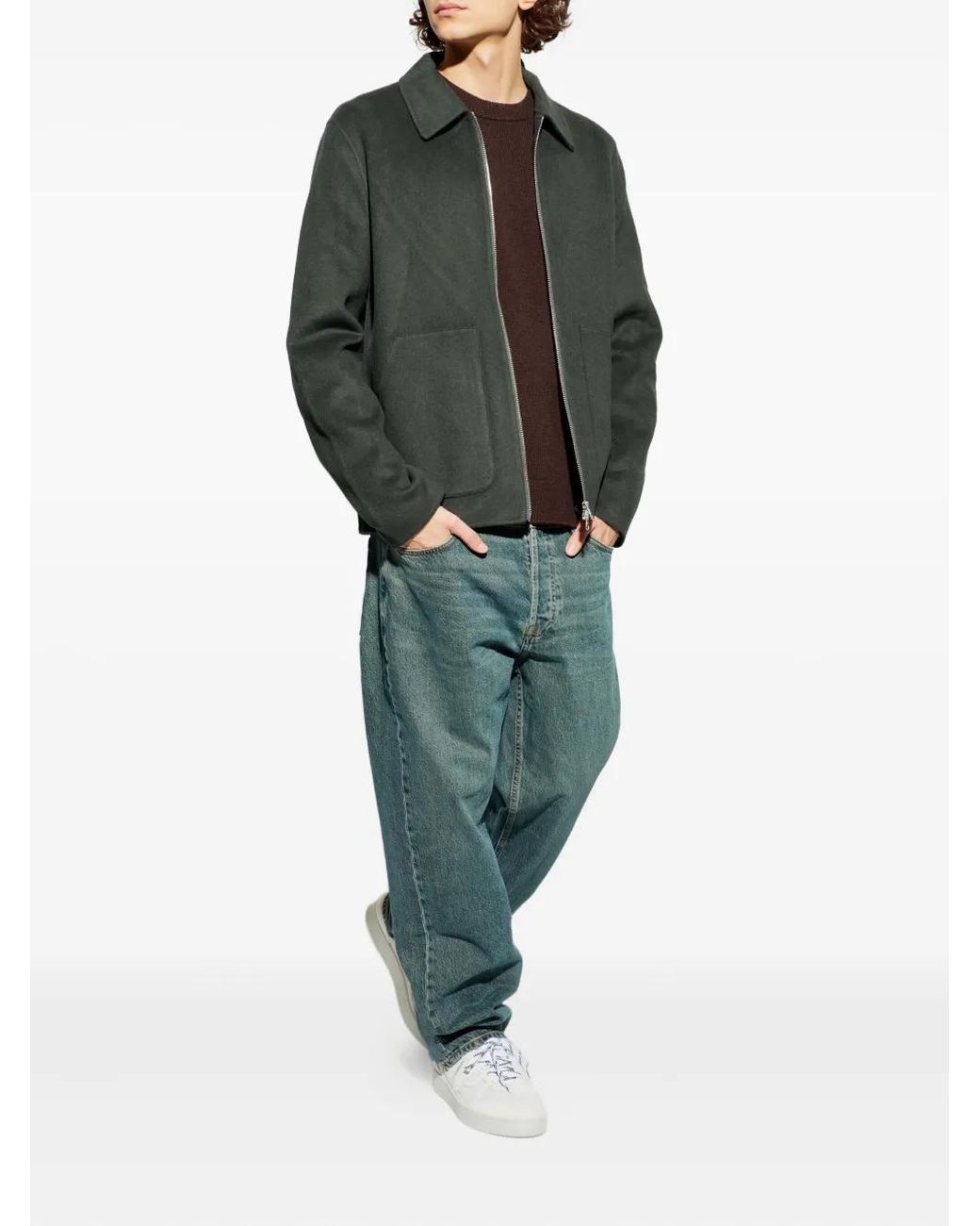 Samsøe & Samsøe Green Sapaulo Zip-Fastening Side-Pockets Jacket for men
