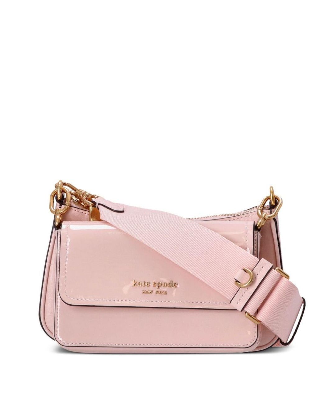 Kate Spade Double-up Patent Leather Crossbody Bag in Pink | Lyst
