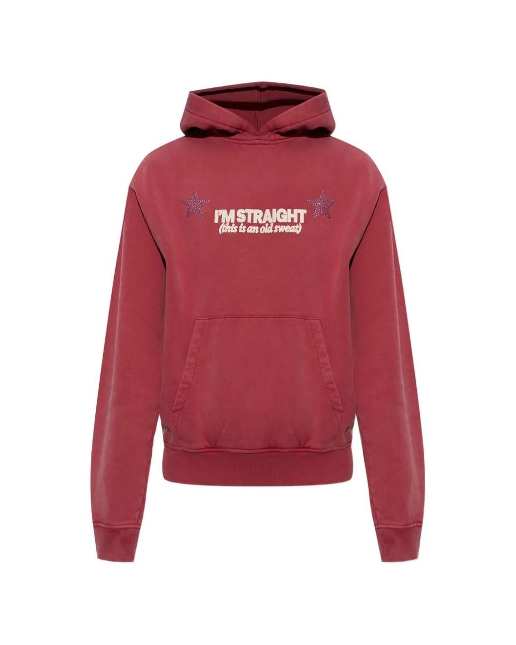 Carne Bollente Red Crystal-Embellished Graphic Hoodie