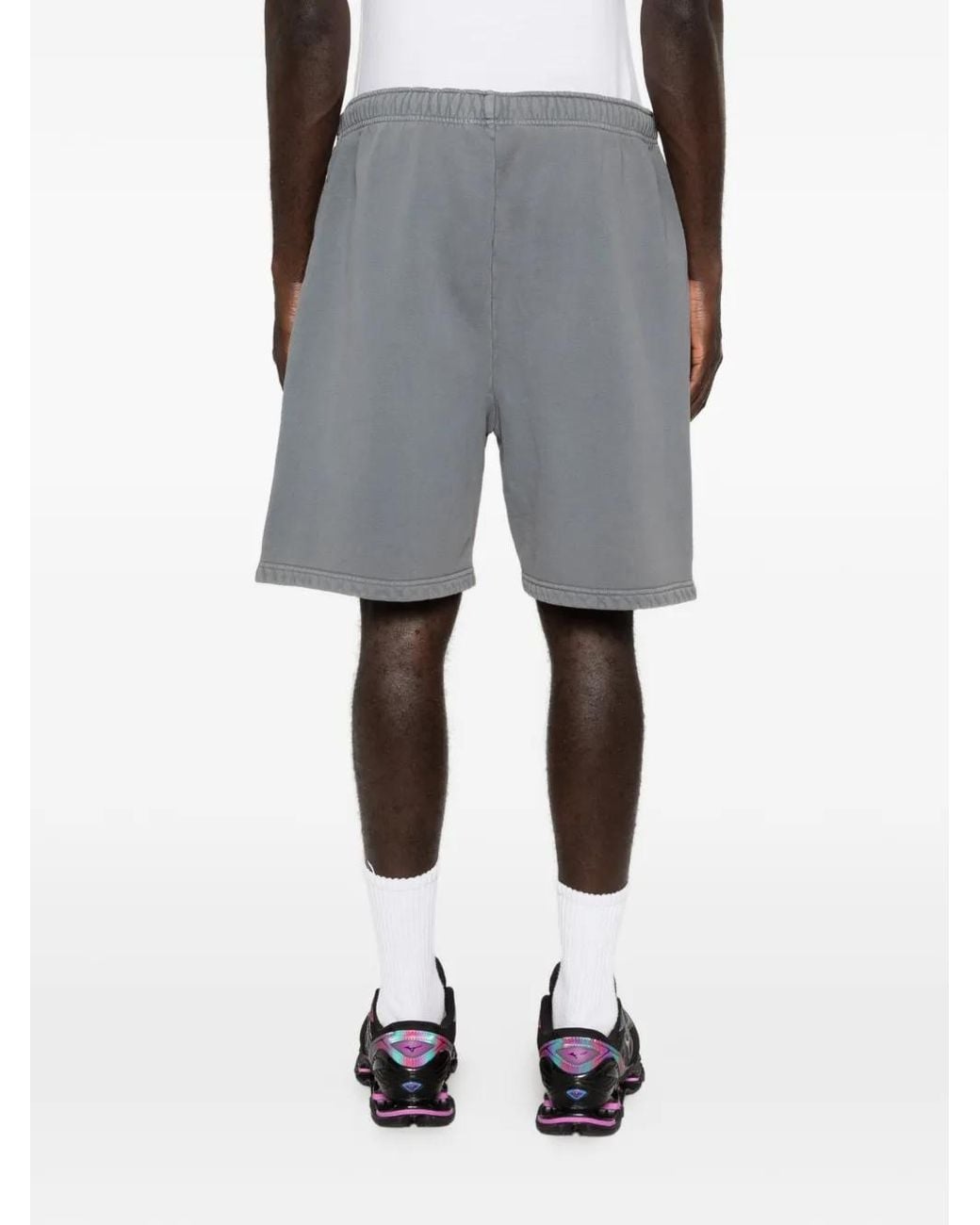 Willy Chavarria Gray Drawstring Logo Shorts for men