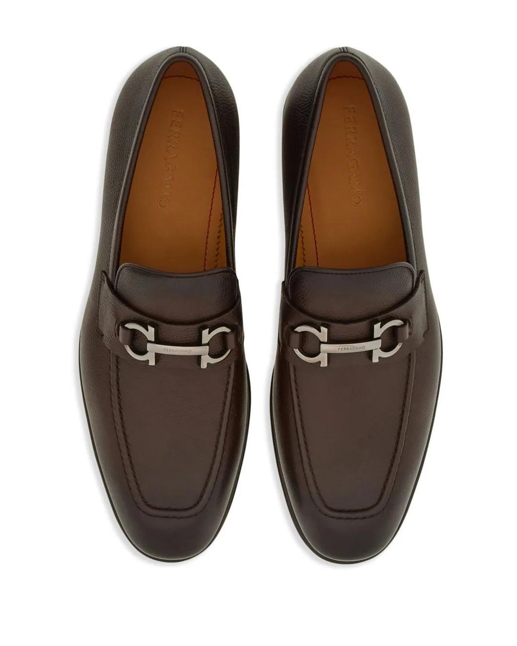 Ferragamo Brown Moccasin With Gancini Ornament for men
