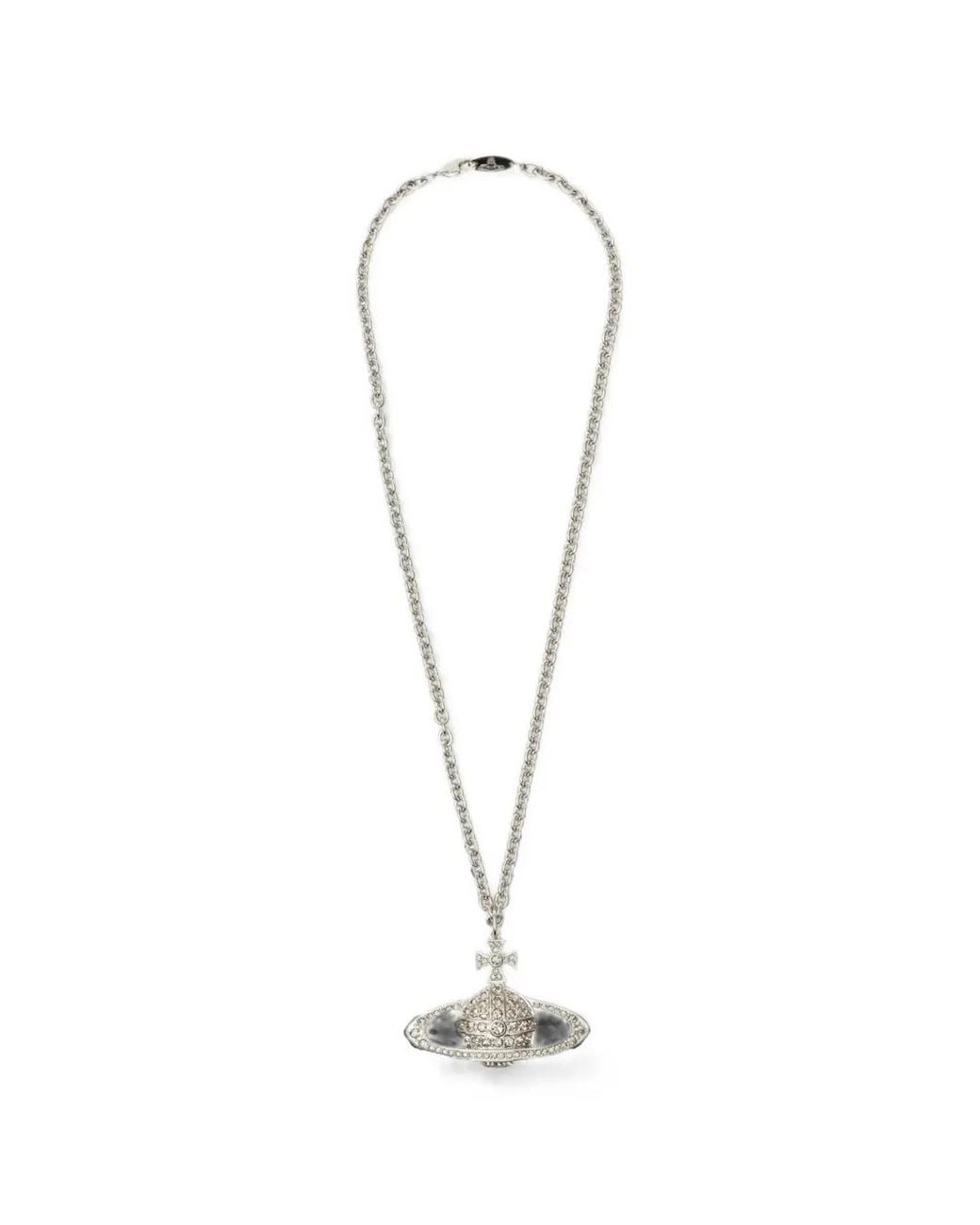 Vivienne Westwood White Bas Relief Pendant Necklace