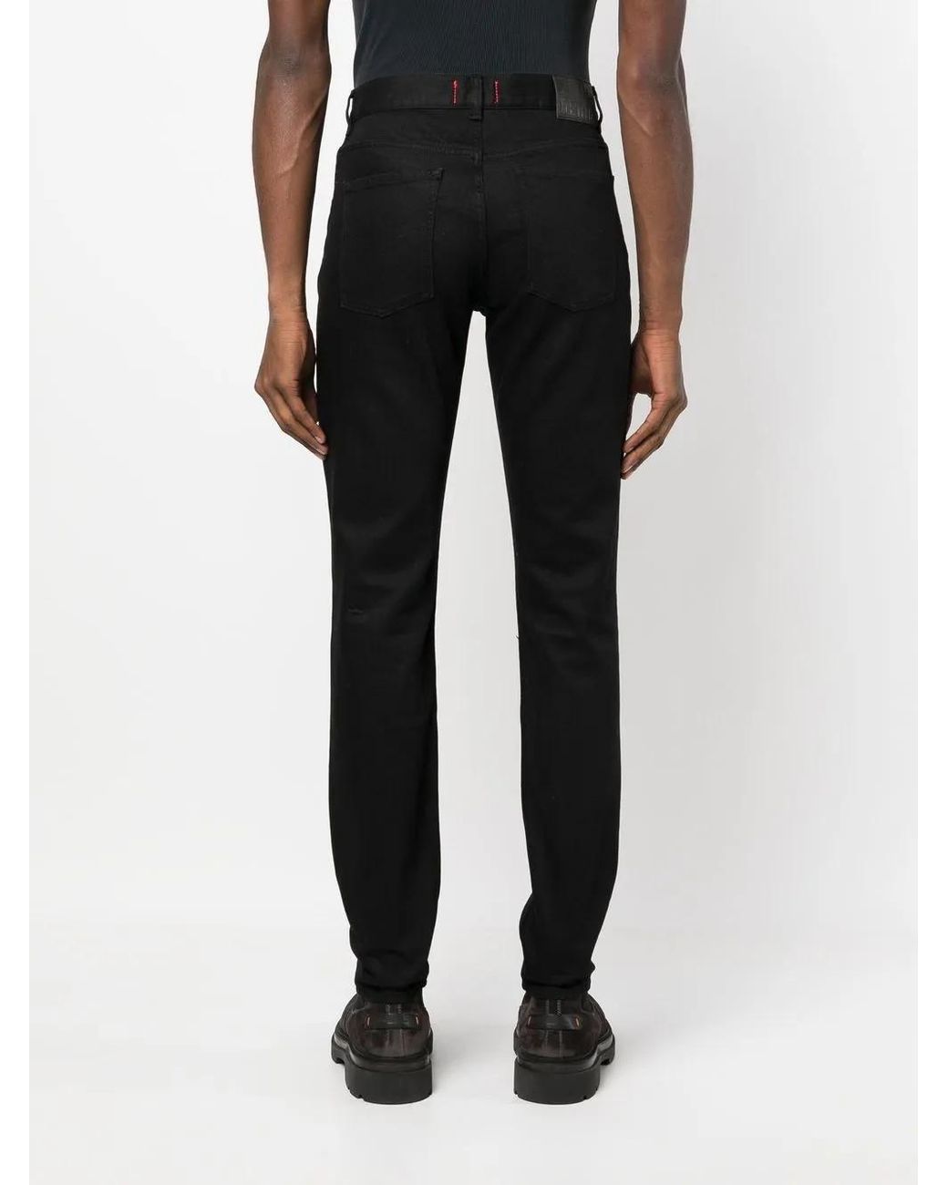 Zadig & Voltaire Black Logo-Patch Straight-Leg Jeans for men