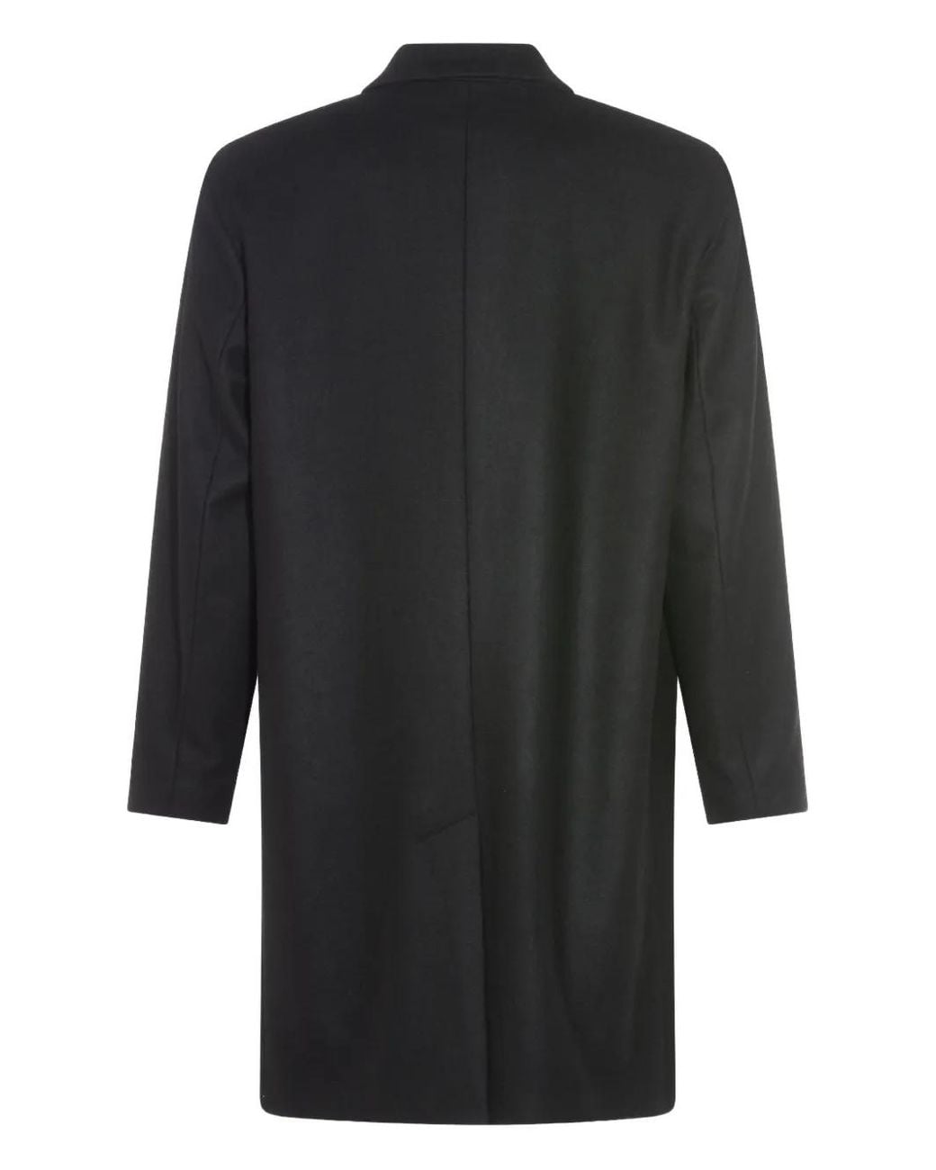 Hevò Black Single-Breasted Coat for men